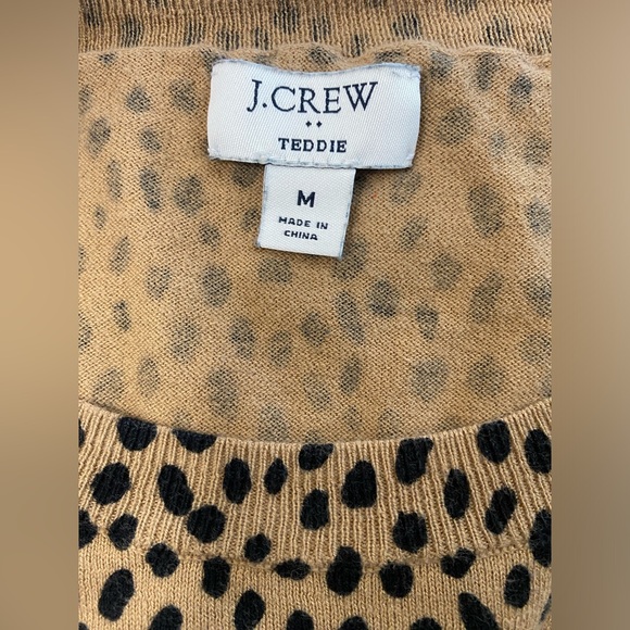 J.Crew Women’s Leopard Dot Teddie Crewneck Sweater, Size M - Picture 7 of 9